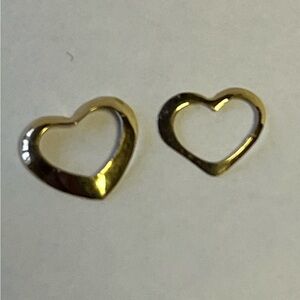 Dainty 14K yellow gold Open Heart Slide Charm Necklace pendant Valentine Gifts